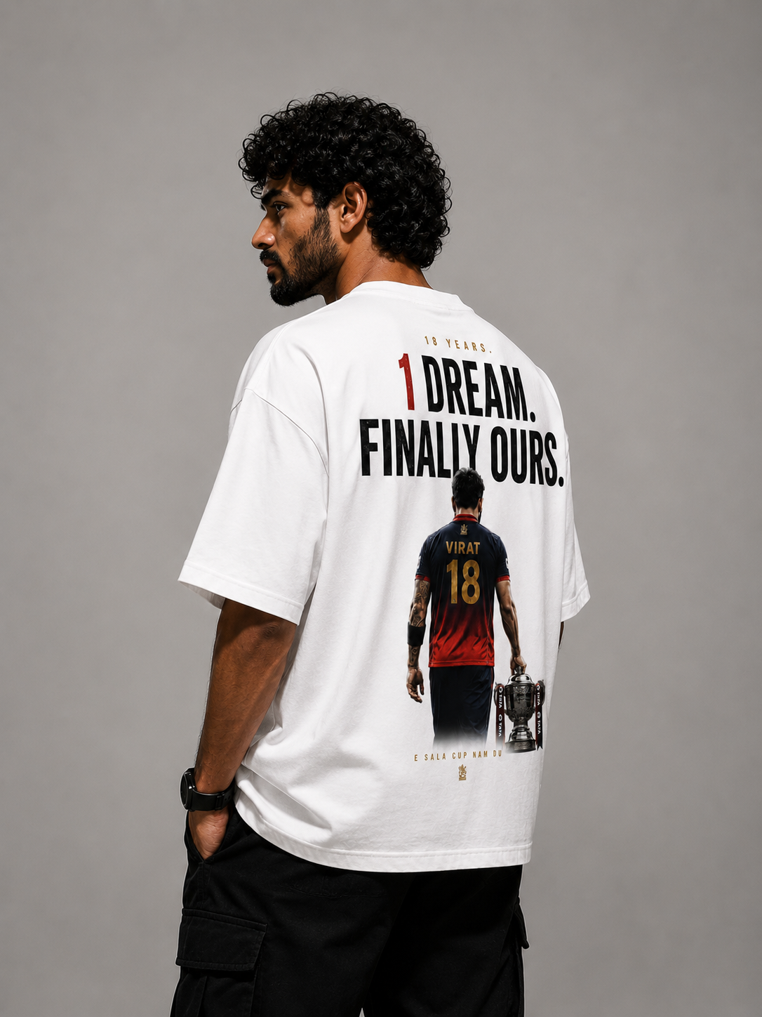 Virat Kohli Fan Tshirt| 1 Dream Finally Ours| Oversized T-shirt