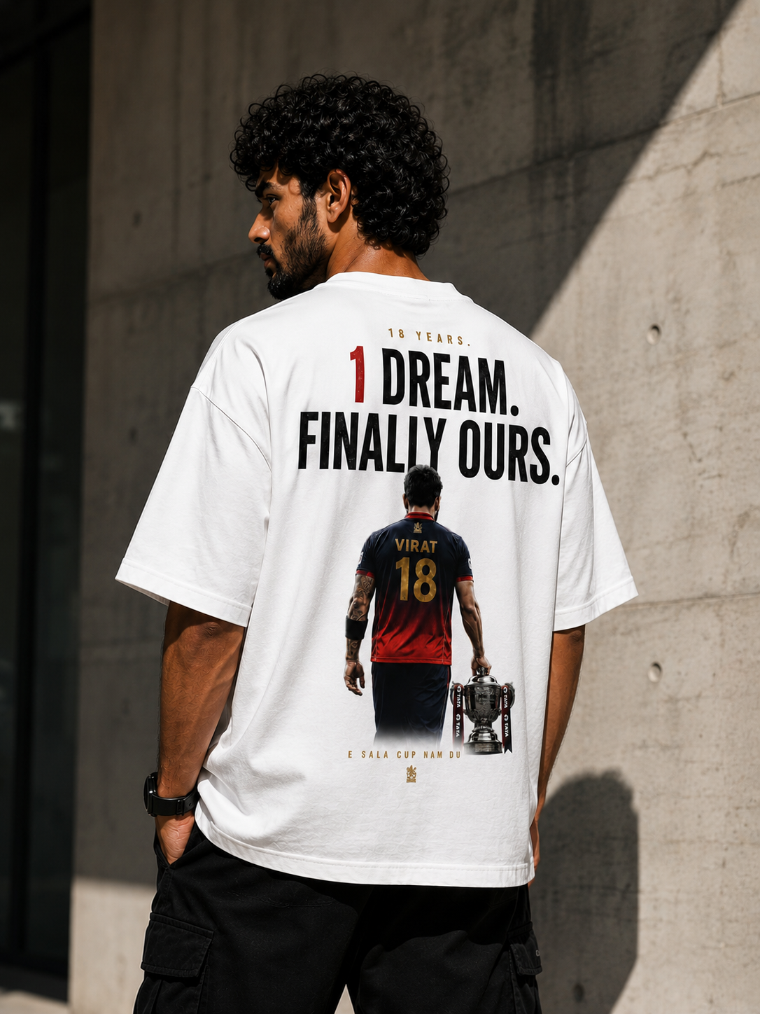 Virat Kohli Fan Tshirt| 1 Dream Finally Ours| Oversized T-shirt